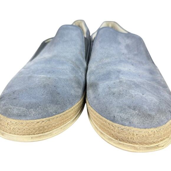 Tods Mens Blue Suede Spell Out Logo Espadrille Loafers Slip On Shoes sz 10.5 main image 5